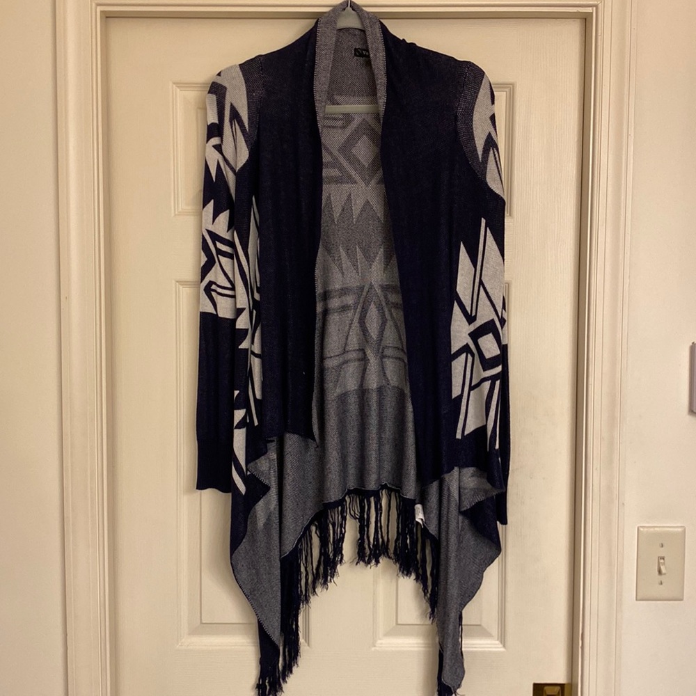 Verty navy/white open cardigan S/M